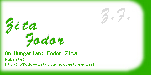 zita fodor business card